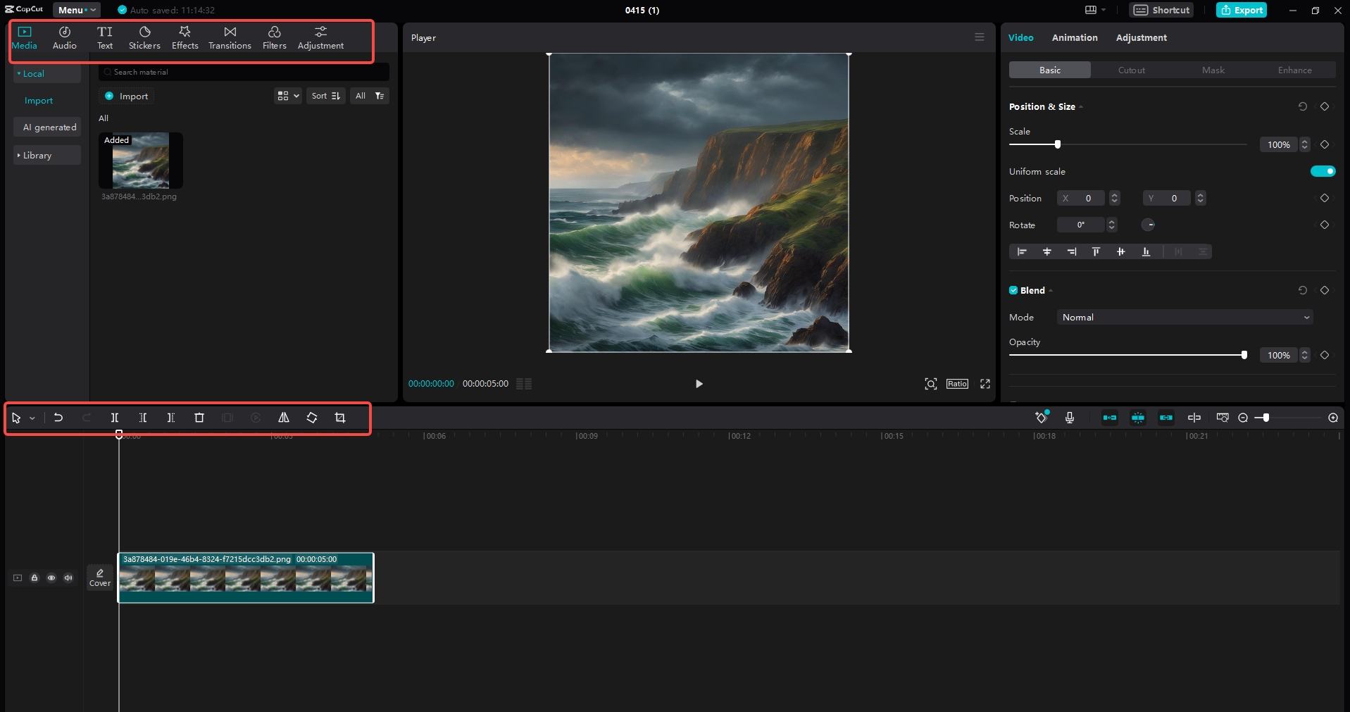 the editing features